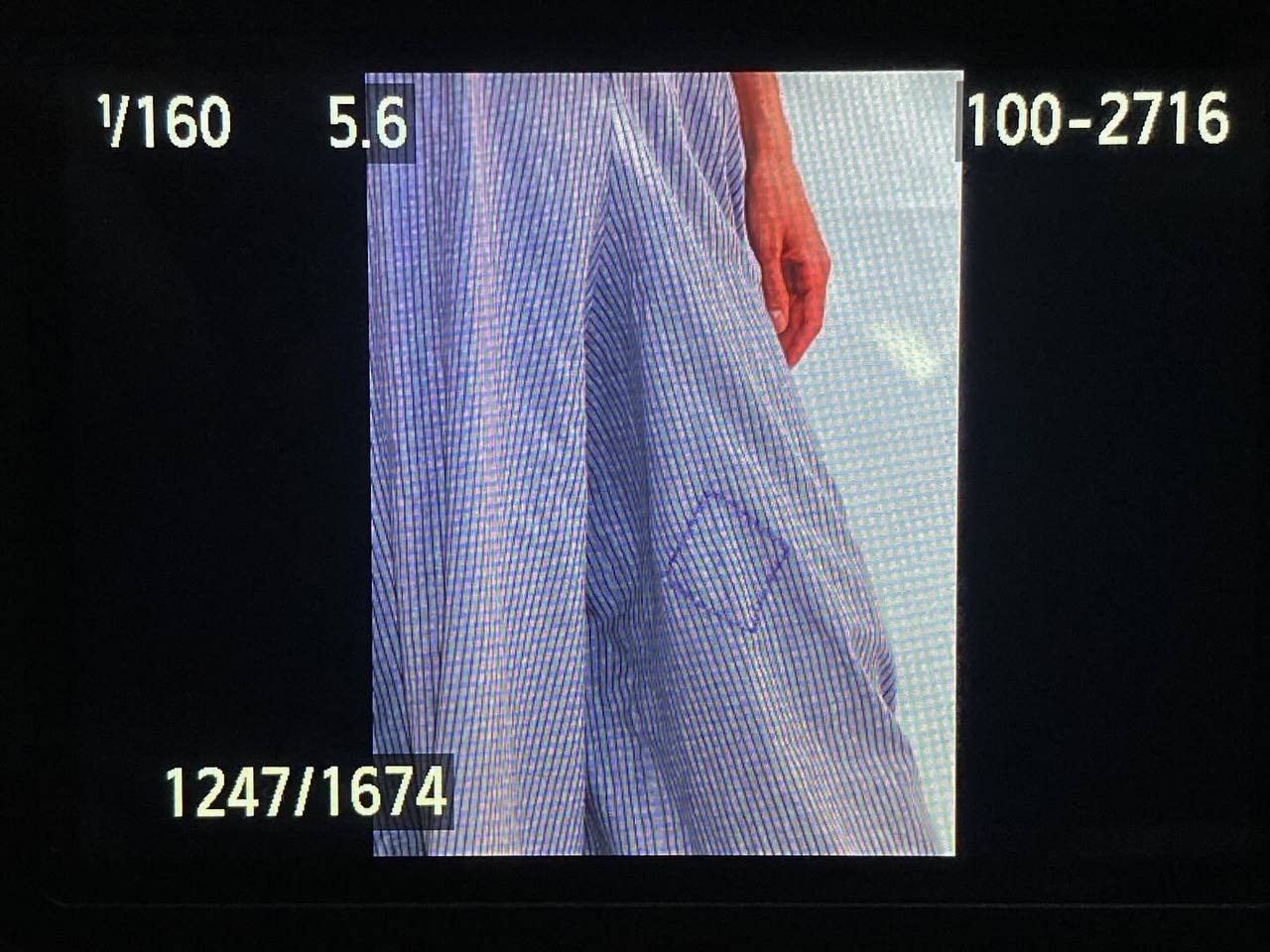 Flowing blue skirt in motion