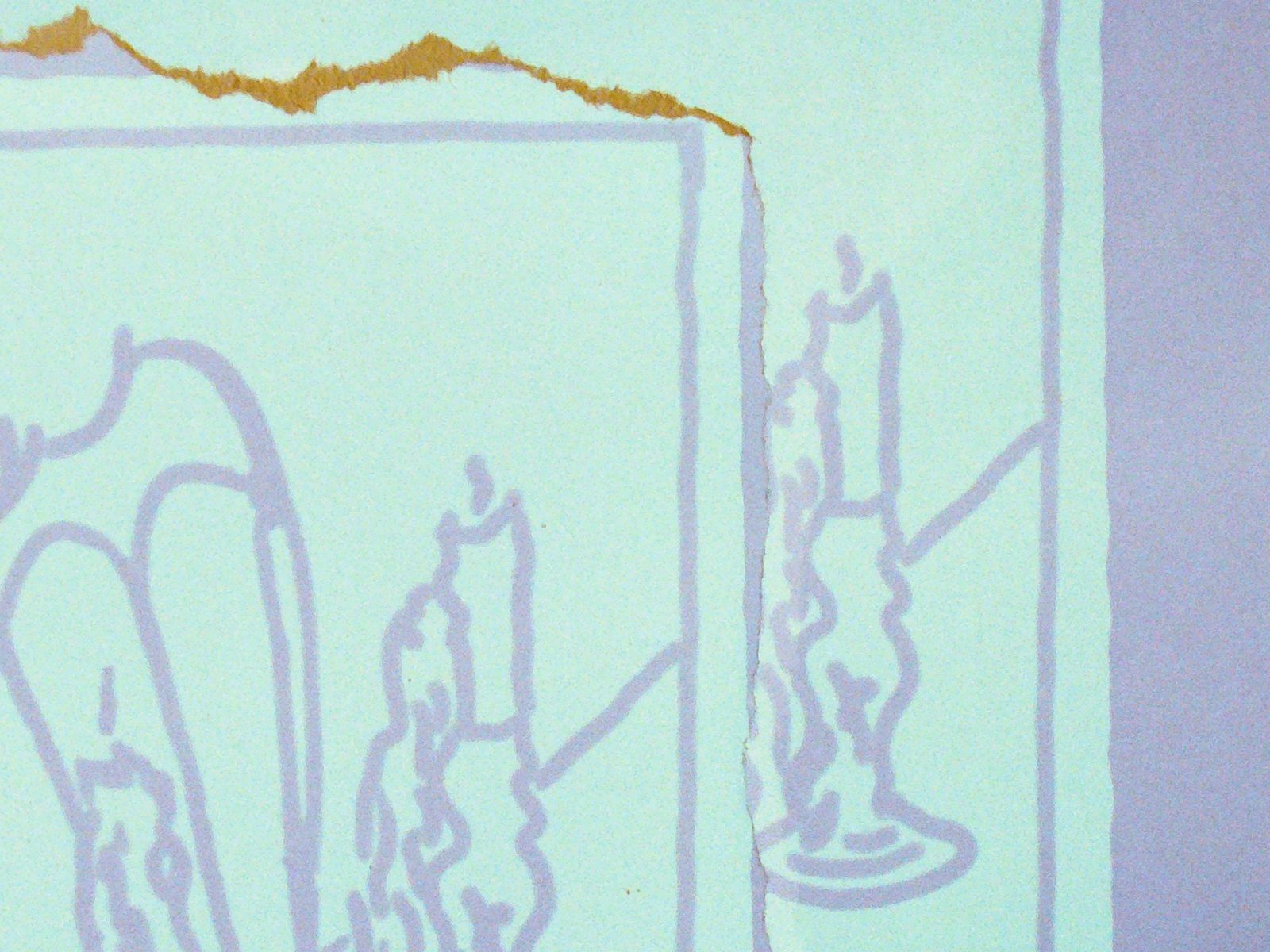 Blue page spread with line drawings of candlesticks